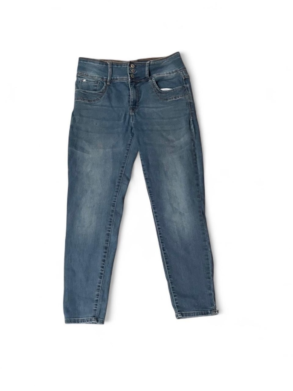 CAbi woman’s  Slim Straight Jeans in Faded Blue Wash